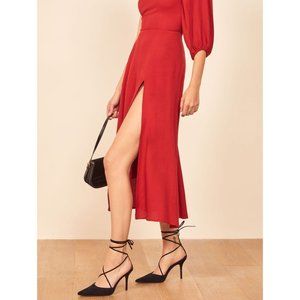 Reformation Beatrice black lace-up heels (8.5)